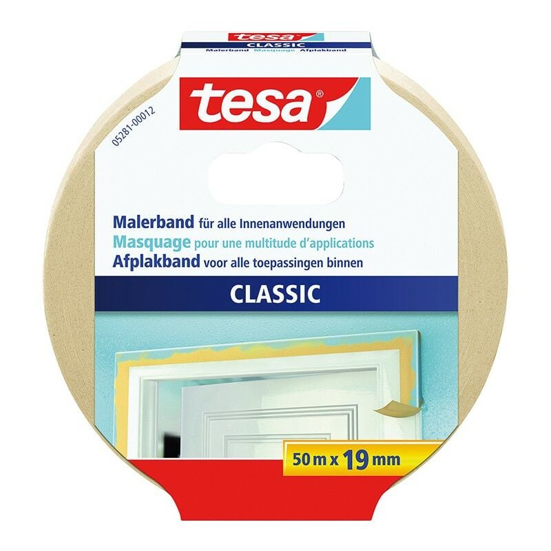 

Rodillo de enmascaramiento de crepe Premium Classic 50 m x 30 mm de 52820001106 (por 10) - Tesa