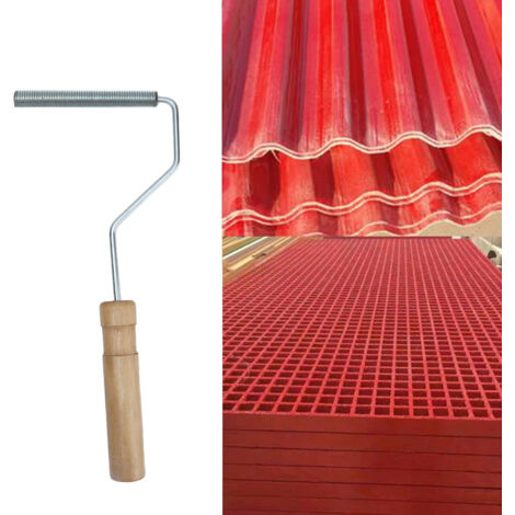 Rodillo de laminación de 12 x 100 mm para eliminar burbujas de aire en fibra de vidrio – para la industria de la fibra de vidrio con cómodo mango de madera.