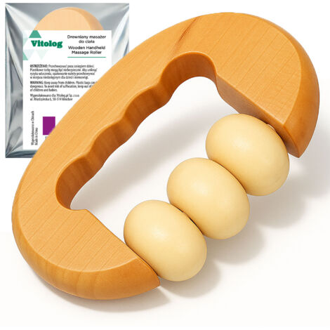Rodillo de masaje manual de madera para cuerpo, piernas y abdomen, anticelulítico.