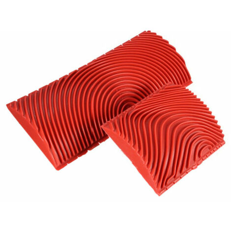 Rodillo de pintura de grano de madera de goma, herramienta de pintura de grano de madera, bricolaje, patrón de madera, rodillo de pintura de pared para el hogar, 2 unids/set por juego,red,CHINA
