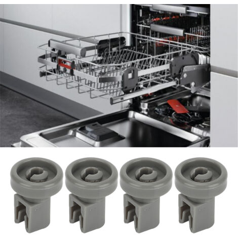 Rodillo inferior para carro de lavavajillas (4 piezas, PP, 2,5 x 2,7 cm), pieza de repuesto compatible con AEG Favorit, Privileg, Zanussi.