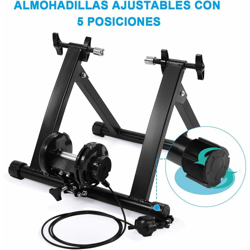 

Rodillo Magnético Entrenamiento Bicicleta de Acero con 5 Niveles de Resistencia Plegable Carga hasta 150kg Negro