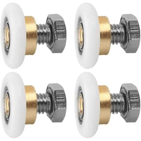 Rodillo para puerta corredera, paquete de 4 ruedas de ducha, toboganes de ducha, rodillo para puerta de ducha, ruedas corredizas, rueda de repuesto para puerta (20 mm)