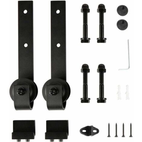 Rodillo para puerta corrediza, accesorios para puerta corrediza, negro (solo kit de rodillos)