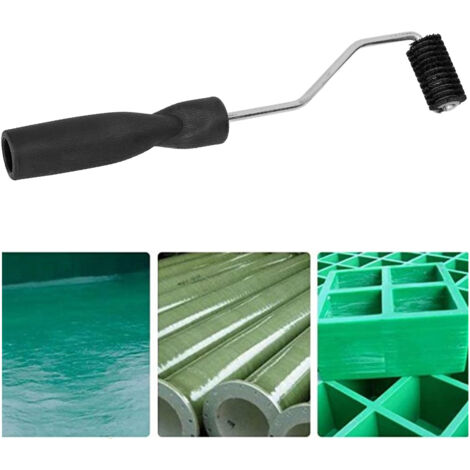 Rodillo portátil de fibra de vidrio y aleación de aluminio para eliminar burbujas en laminación de resina, reparación de ventanas, duchas y bañeras.