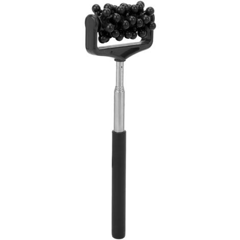 Rodillo telescópico para masaje muscular de la espalda, rodillo raspador ajustable para espalda, cabeza y brazos para relajación muscular, color negro