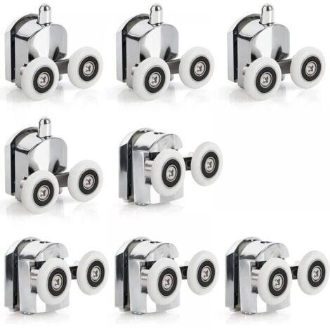 Rodillos de repuesto dobles para puerta de ducha de 23 mm de aleación de zinc para baño.