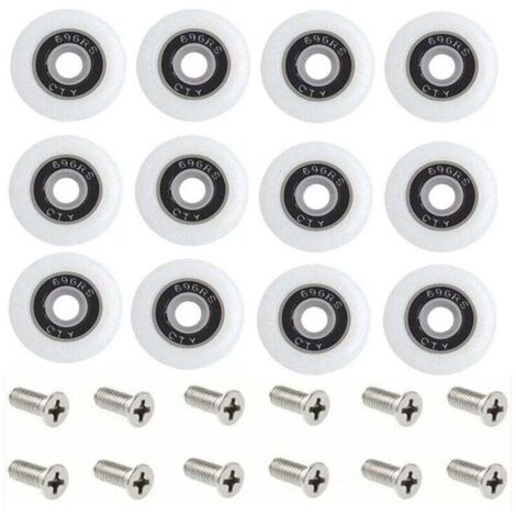 Rodillos de repuesto para mampara de ducha, juego de 1 con tornillos, diámetro 23 mm, diseño Starlight.