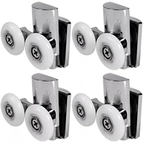 Rodillos Jalleria para puertas de ducha – 23 mm, montaje superior o inferior, para puertas correderas de vidrio o aluminio.