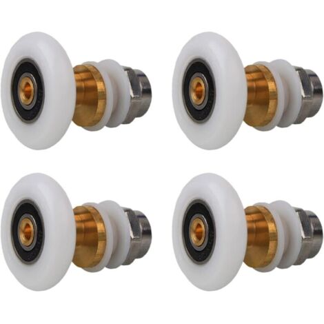 Rodillos para mampara de ducha de 27 mm, 4 piezas para rieles de repuesto para puertas corredizas de ducha (27 mm)