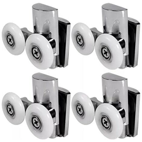 Rodillos para mampara de ducha Jalleria, 23 mm, con movimiento vertical, para mamparas de ducha corredizas, baños y puertas de cristal.