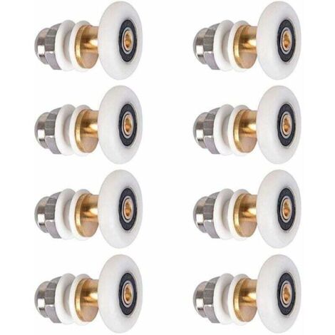 Rodillos para mampara de ducha, ruedas para puertas correderas, ruedas para mamparas de ducha, rueda de repuesto para ruedas de 27 mm de diámetro, paquete de 8