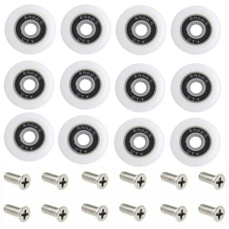 Rodillos para puerta de ducha de repuesto Ulisem, juego de 1 con tornillos, 23 mm de diámetro, patrón Starlight.