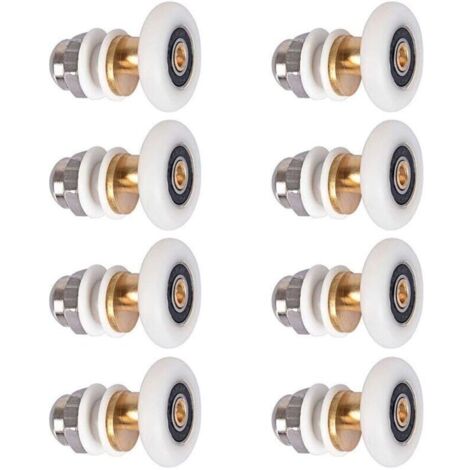 Rodillos para puertas de ducha – 8 unidades, 25 mm de diámetro, deslizamiento suave, fácil instalación, compatibles con sistemas correderos.