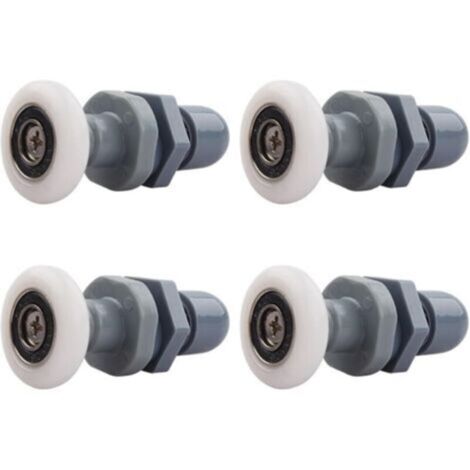 Rodillos para puertas de ducha correderas – Juego de 4 rodillos de latón, 23 mm de diámetro, compatibles con puertas de cristal.