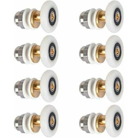 Rodillos para puertas de ducha: Juego de 8 rodillos de repuesto de 25 mm para puertas de ducha corredizas.