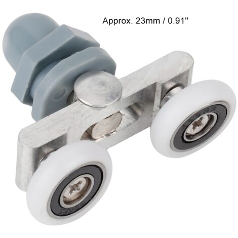 Rodillos robustos para puertas de ducha correderas de cristal de 23 mm de espesor, aluminio-ABS, paquete de 4