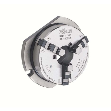 Röhm KRF 160, 3 mors, avec plaque de base, corps en fonte - 150598