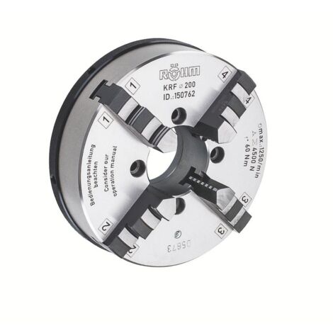 Röhm KRF 200, 4-Backen, mit Spannstift, Zylindrische Zentrieraufnahme, Gusskörper - 150762