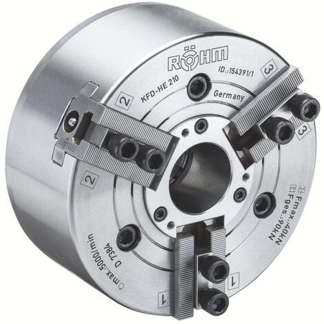 Röhm mandrin à serrage forcé KFD-HE 170, 3 mors, denture pointue 60°, modèle neutre - 154390