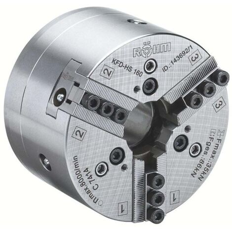 Röhm Mandrin à serrage forcé KFD-HS 110, 3 mors, denture pointue 90°, ISO 702-I - 149405