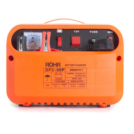 Röhr DFC-50P - 12/24 V - 45A Chargeur de Batterie Intelligent - Recharge Rapide / d'entretien - régénérateur / démarreur