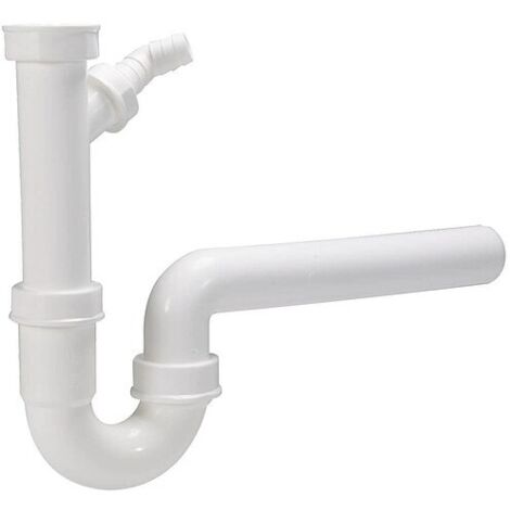 Röhrensiphon DN 40 (1 1/2'') für Spüle - mit Schlauch- anschluß DN 20 (3/4'') - Abgangsrohr DN 40 x 250 mm