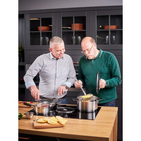 RÖSLE Raschietto per pasta, come ausilio per la cottura e la cottura, silicone resistente,da -30°C a +200°C, nero, extra large, acciaio inossidabile 18/10, lavabile in lavastoviglie, 32 x 6,8 x 1,2 cm