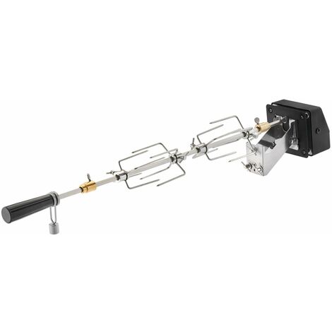 Asta Girarrosto Per Fornelli - Spiedo Con Forchette E Manico 70cm | Diametro 7mm Per Polli E Arrosti - Foto 8