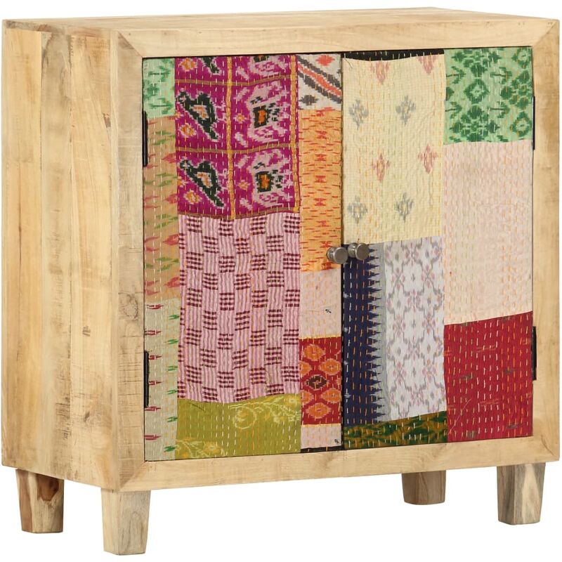 

Rogal - aparador estilo patchwork de madera maciza mango 70x35x75 cm