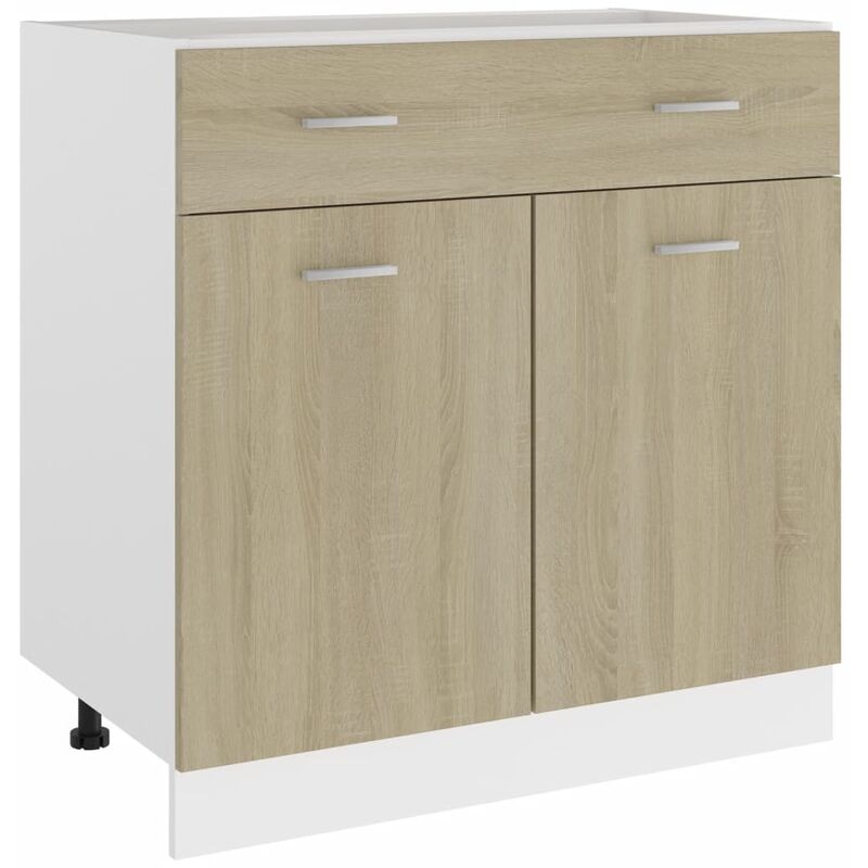 

armario inferior cajón cocina aglomerado sonoma 80x46x81,5 cm - Rogal