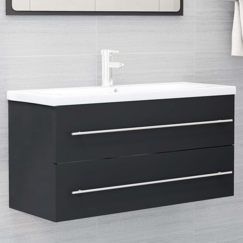 

Rogal - armario para lavabo aglomerado gris 100x38,5x48 cm