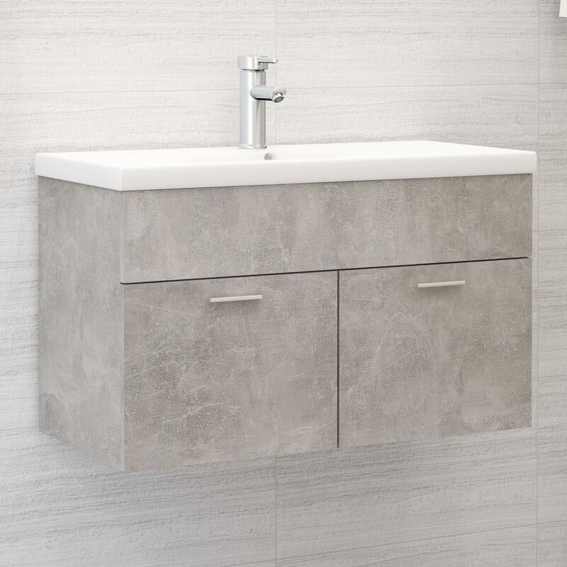 

armario para lavabo aglomerado gris hormigón 80x38,5x46 cm - Rogal