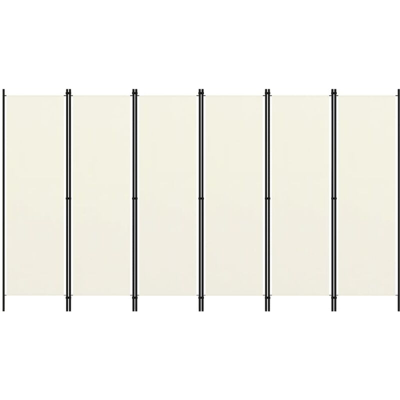 

biombo divisor de 6 paneles blanco crema 300x180 cm - Rogal