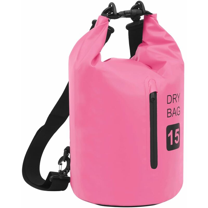 

bolso acuático impermeable con cremallera pvc rosa 15 l - Rogal