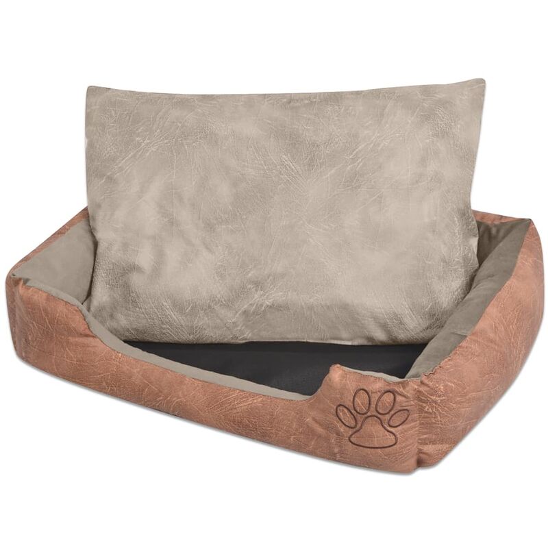 

Rogal cama para perro con cojín pu cuero artificial talla xxl beige Rogal