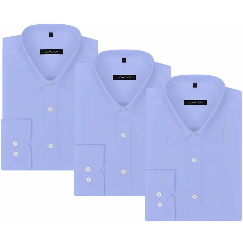 

camisas de vestir de hombre 3 unidades xl azul claro - Rogal