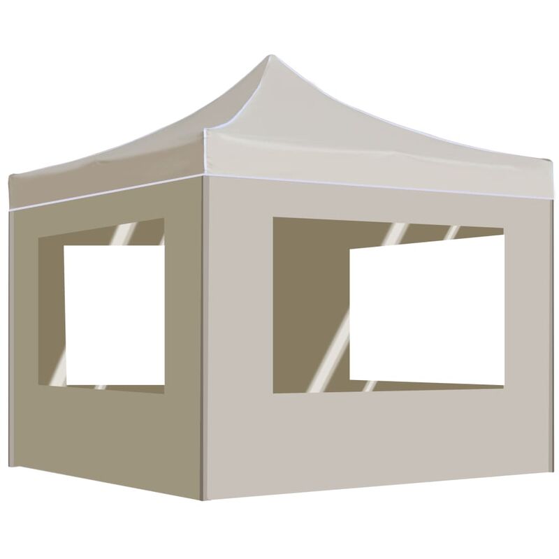 

carpa plegable profesional con paredes aluminio crema 3x3 m - Rogal