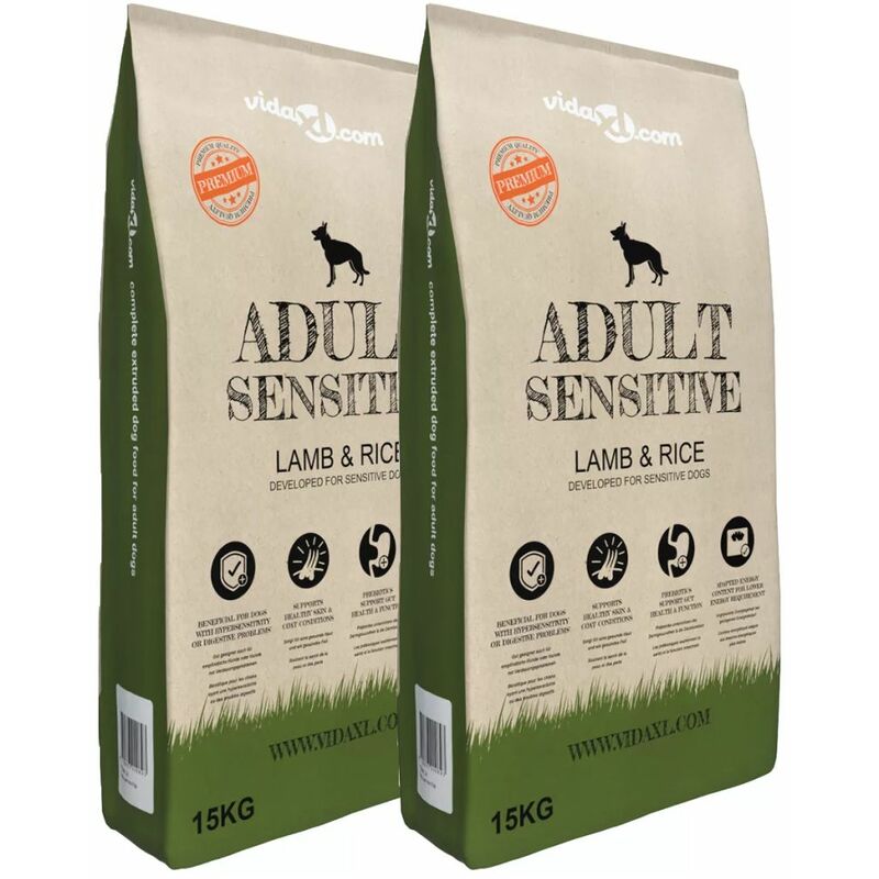 

comida seca para perro adult sensitive lamb & rice 2 uds 30 kg - Rogal