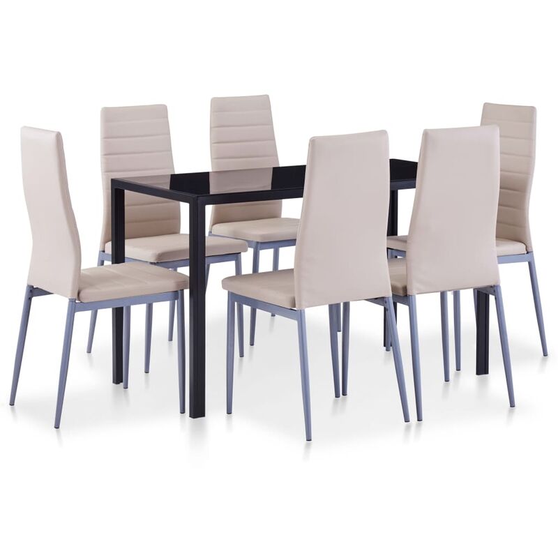 

Rogal conjunto de mesa y sillas de comedor 7 piezas color capuchino Rogal