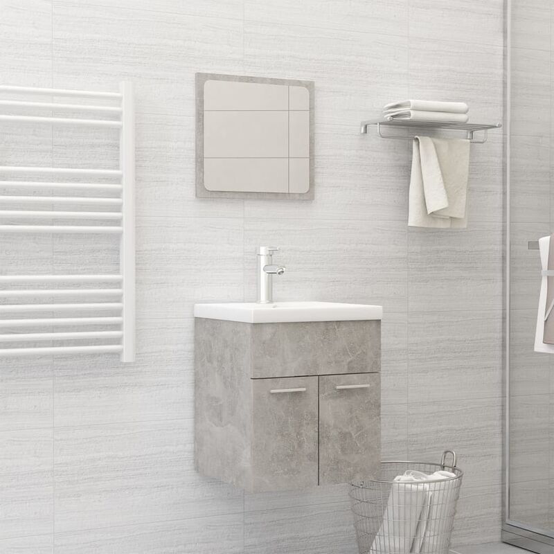 

conjunto de muebles de baño aglomerado gris hormigón - Rogal