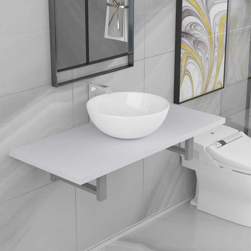 

conjunto de muebles de baño 2 piezas cerámica blanco - Rogal