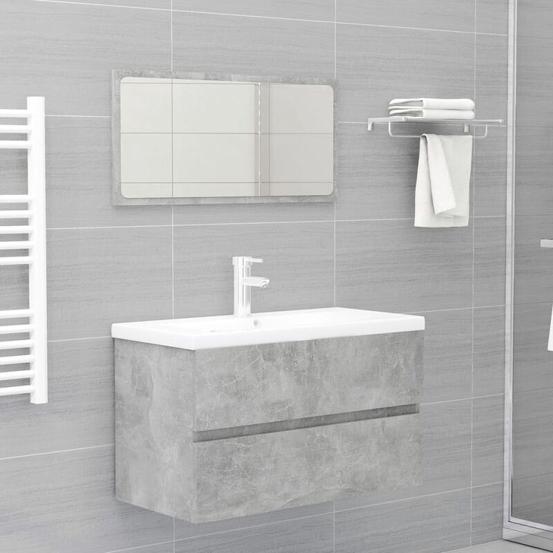 

conjunto de muebles de baño aglomerado gris hormigón - Rogal