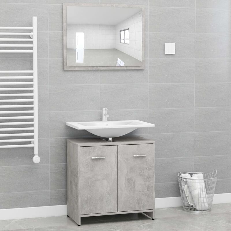 

conjunto de muebles de baño aglomerado gris hormigón - Rogal