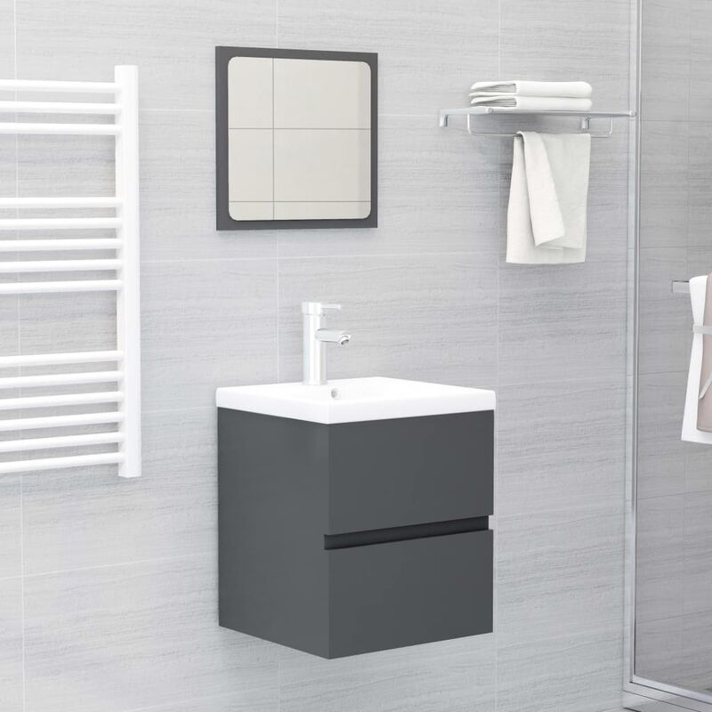 

conjunto de muebles de baño aglomerado gris - Rogal