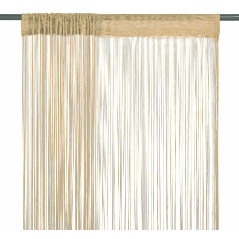 

Rogal - cortinas de flecos 2 piezas 100x250 cm beige