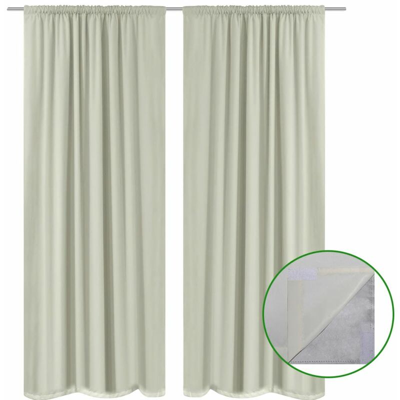 

cortinas opacas 2 piezas doble capa 140x175 cm crema - Rogal