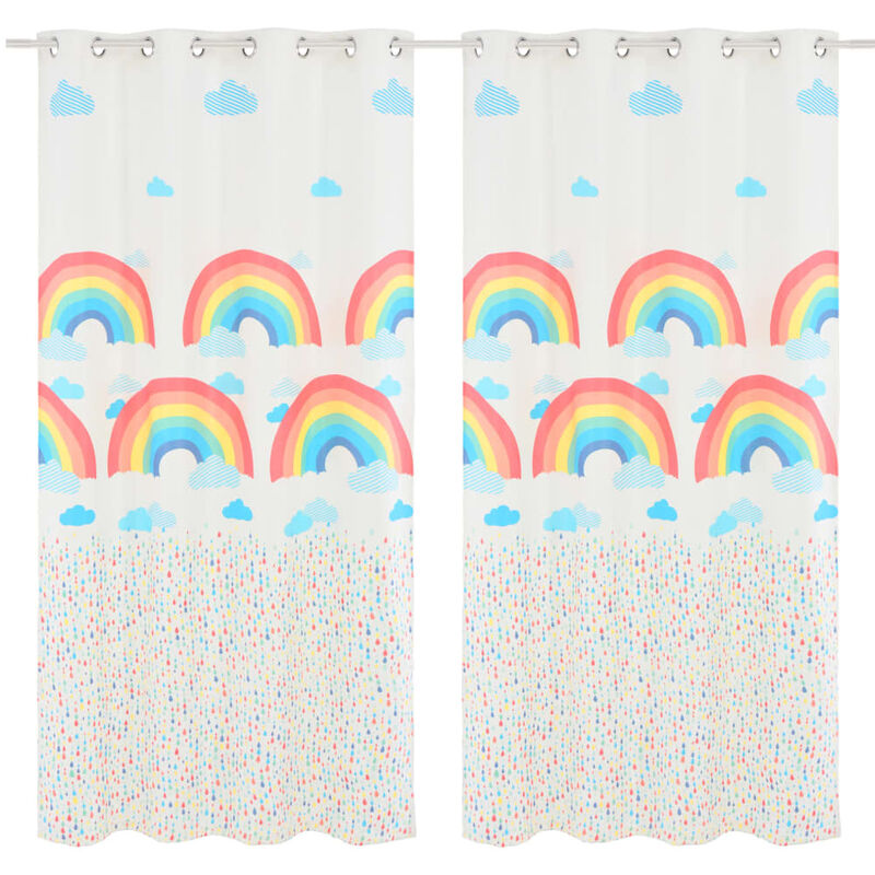 

cortinas opacas estampado para niños 2 uds 140x240 cm arcoiris - Rogal