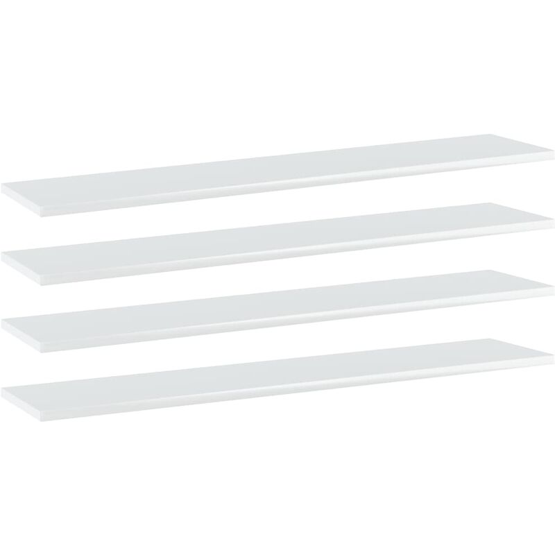 

Rogal estantes estantería 4 uds aglomerado blanco brillo 100x20x1,5cm Rogal