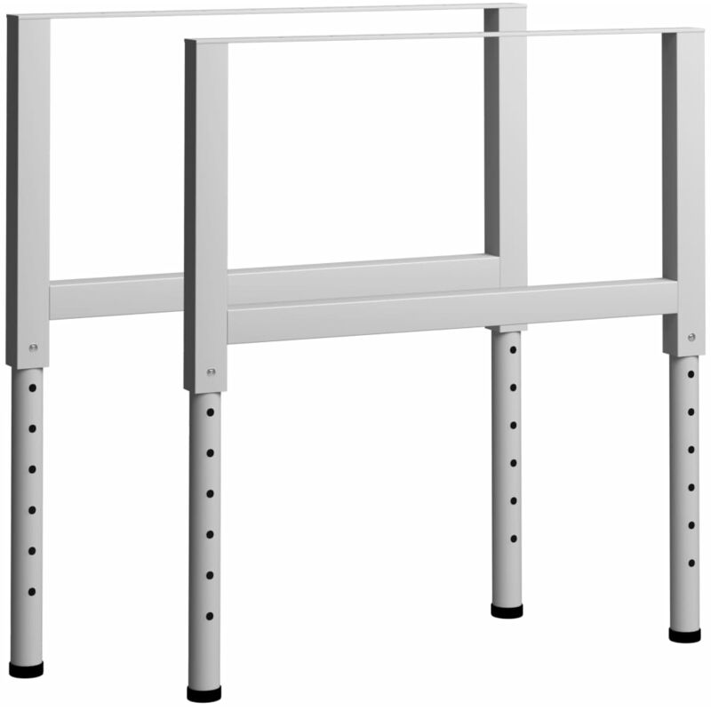 

estructura de banco de trabajo 2 uds metal 85x(69-95,5)cm gris - Rogal